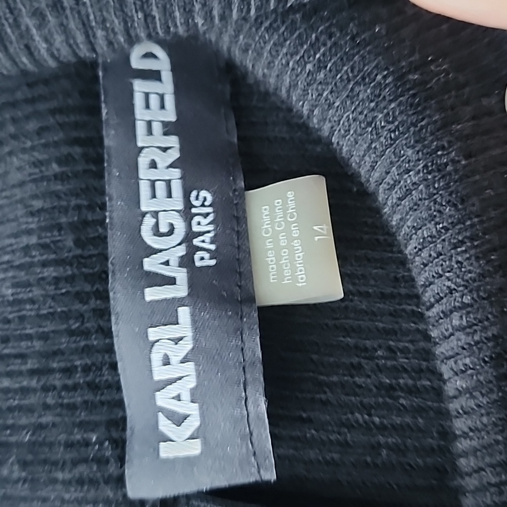 Karl Lagerfeld Parisien Chic Knit Herringbone Dress - Picture 6 of 7